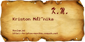 Kriston Mónika névjegykártya