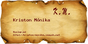 Kriston Mónika névjegykártya